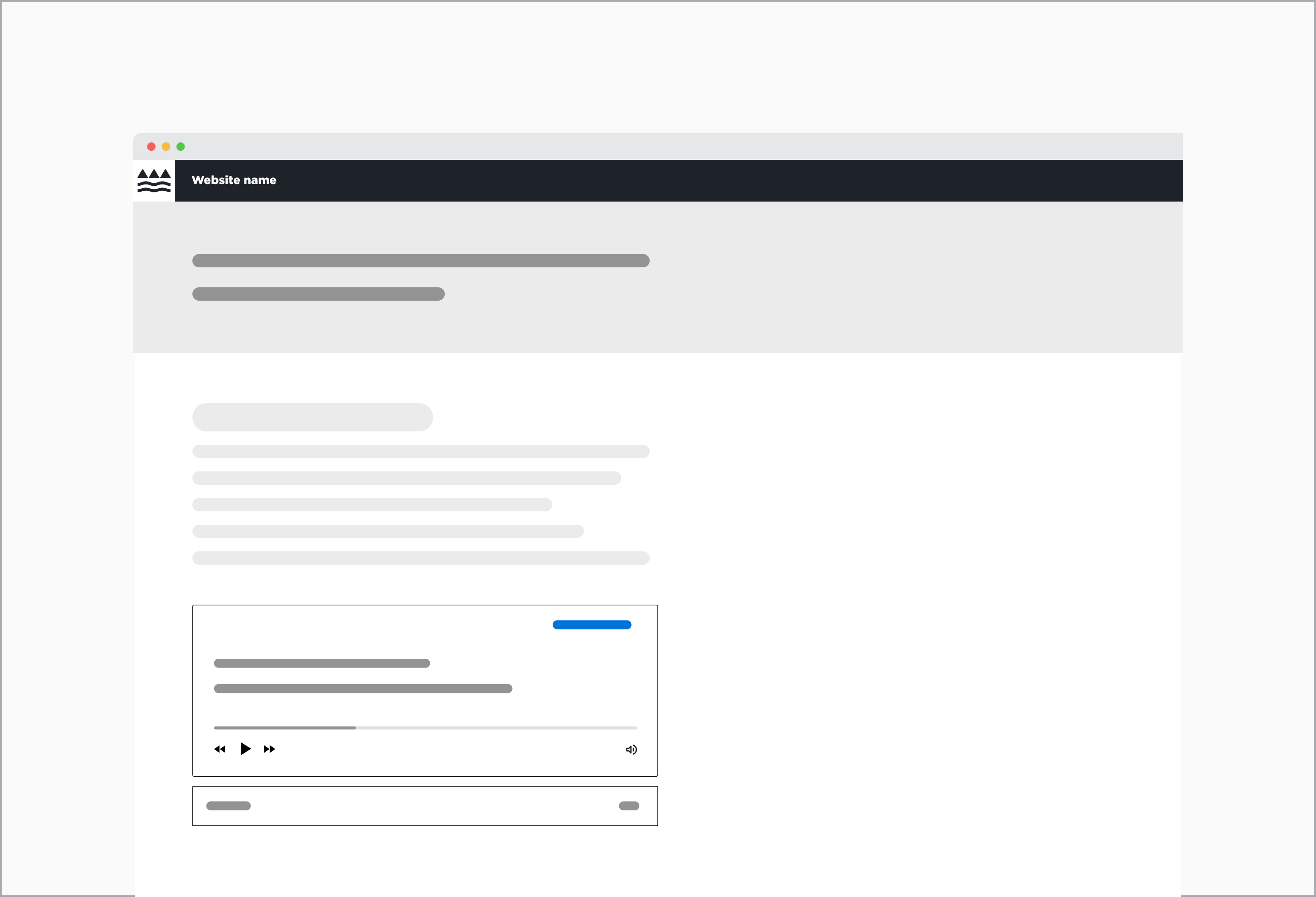 Audioplayer placed left-aligned