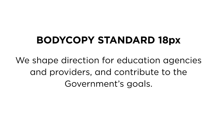 body copy standard size