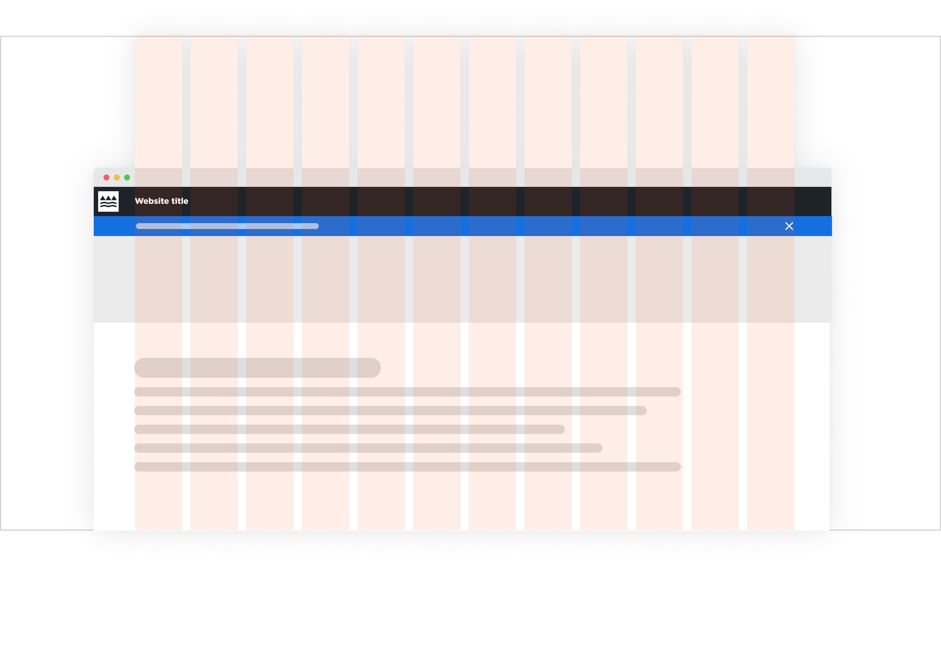 diagram demonstrating how the alert banner should align in a 12 column grid setup