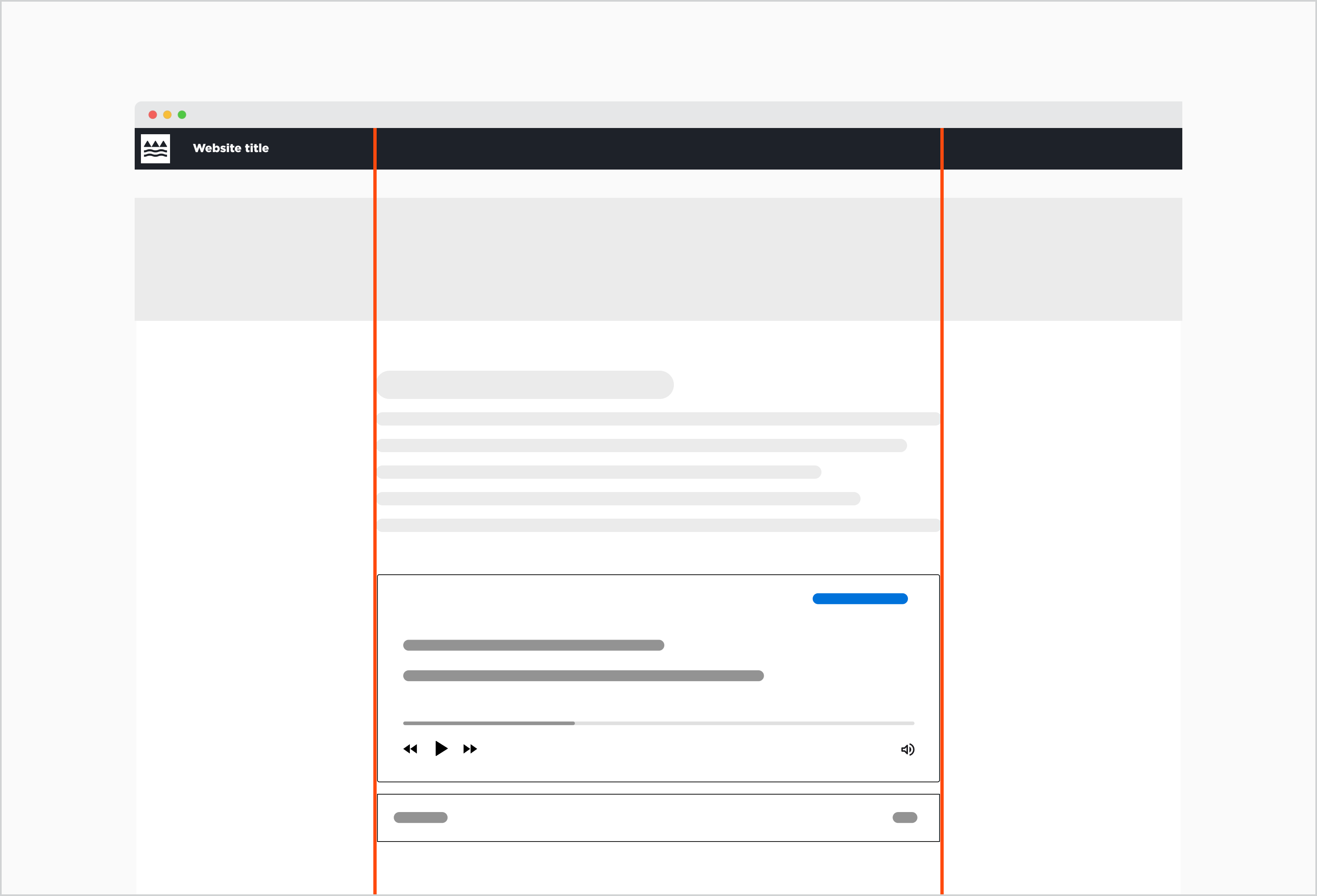 audio component aligned to the centre