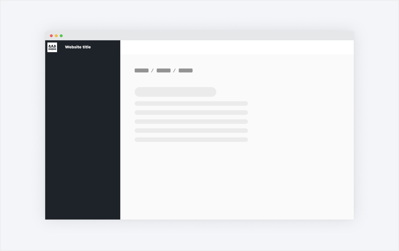 breadcrumb element demonstrated in a sidebar layout