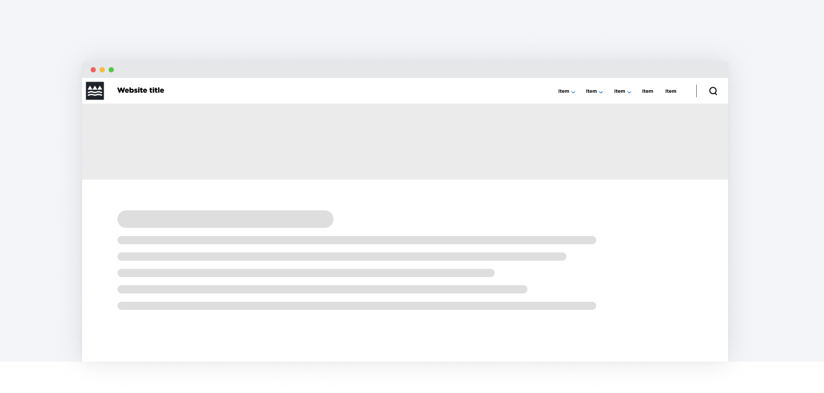 placement at the top of the page with a light hero banner