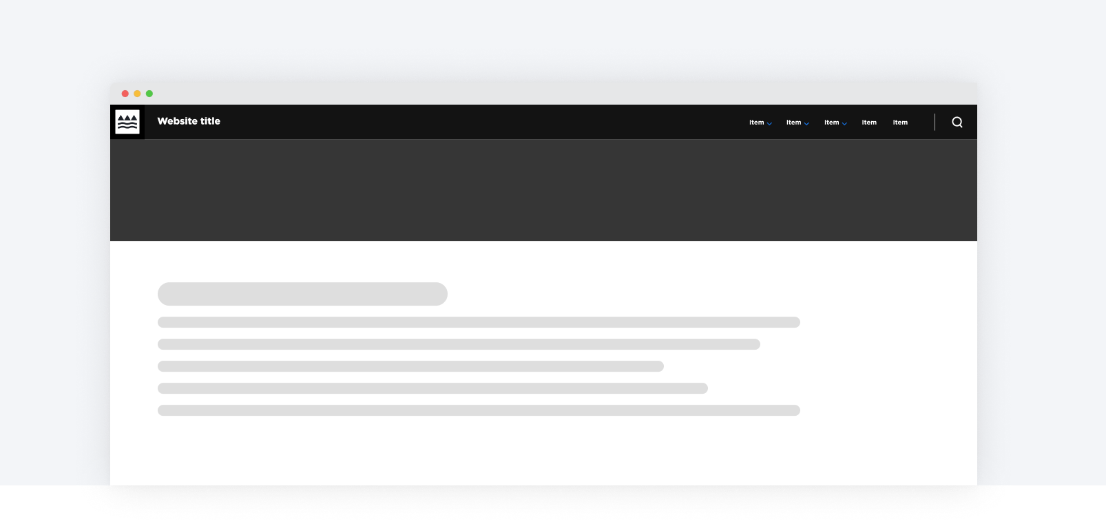 placed at top of page with dark hero banner