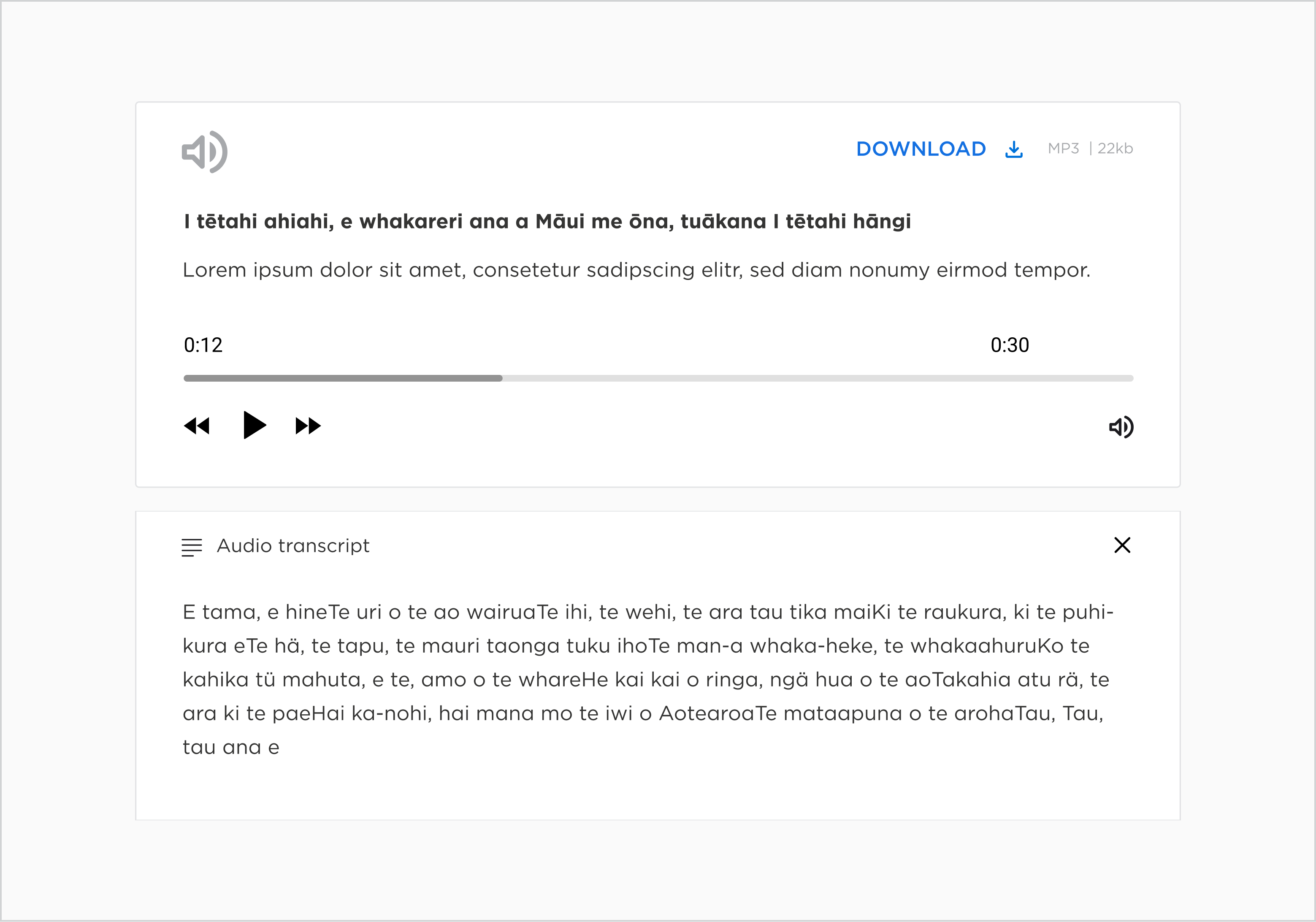 Audio with open transcript tab
